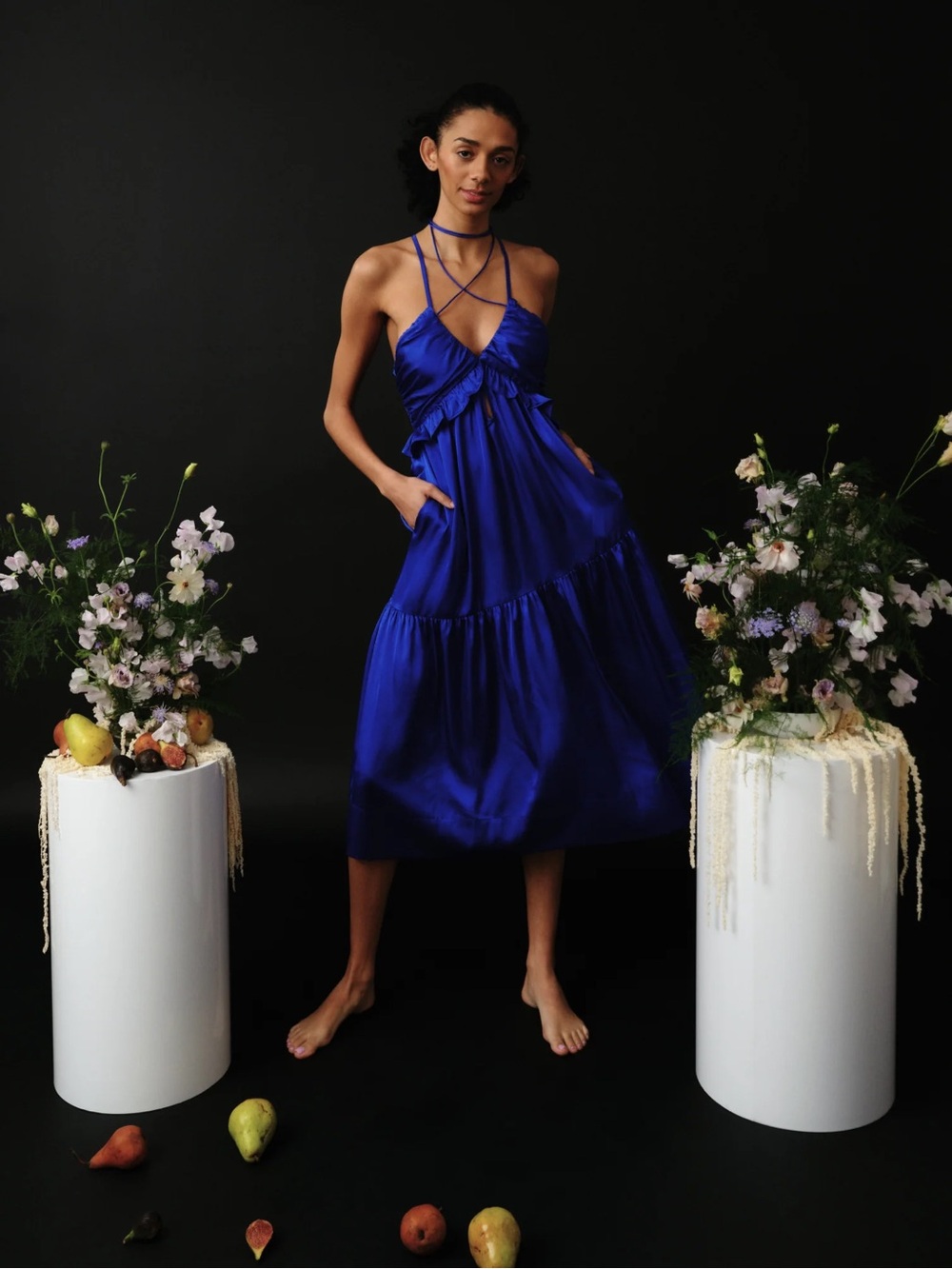 Allina Liu Soba Dress in Neptune